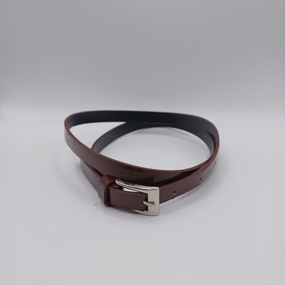 🍀3 for $15 - Burgundy Patent Faux Leather Belt - Picture 6 of 7